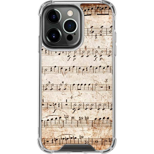 Antique Notes iPhone 14 Pro Clear Case